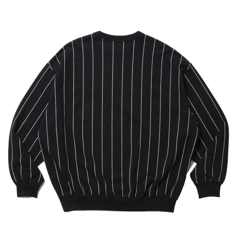 画像2: COOTIE PRODUCTIONS/Allover Print Open End Yarn Sweat Crew（Black）［ストライプスウェットクルー-25春夏］