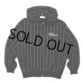 COOTIE PRODUCTIONS/Allover Print Open End Yarn Sweat Zip Hoodie（Black）［ストライプスウェットジップフーディー-25春夏］