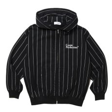画像1: COOTIE PRODUCTIONS/Allover Print Open End Yarn Sweat Zip Hoodie（Black）［ストライプスウェットジップフーディー-25春夏］ (1)