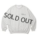COOTIE PRODUCTIONS/Allover Print Open End Yarn Sweat Crew（Oatmeal）［ストライプスウェットクルー-25春夏］