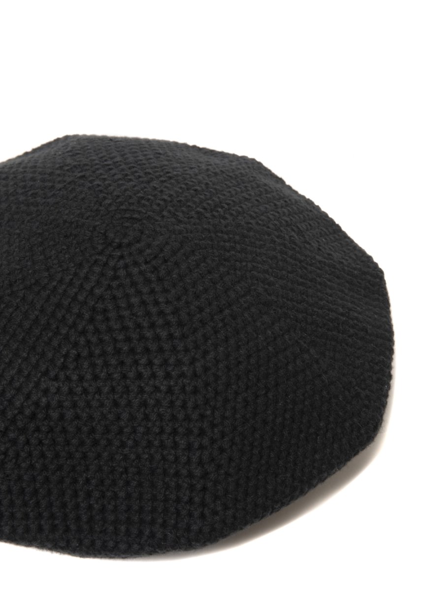 画像2: COOTIE PRODUCTIONS/Crochet Knit Beret（Black）［ニットベレー-25春夏］ (2)