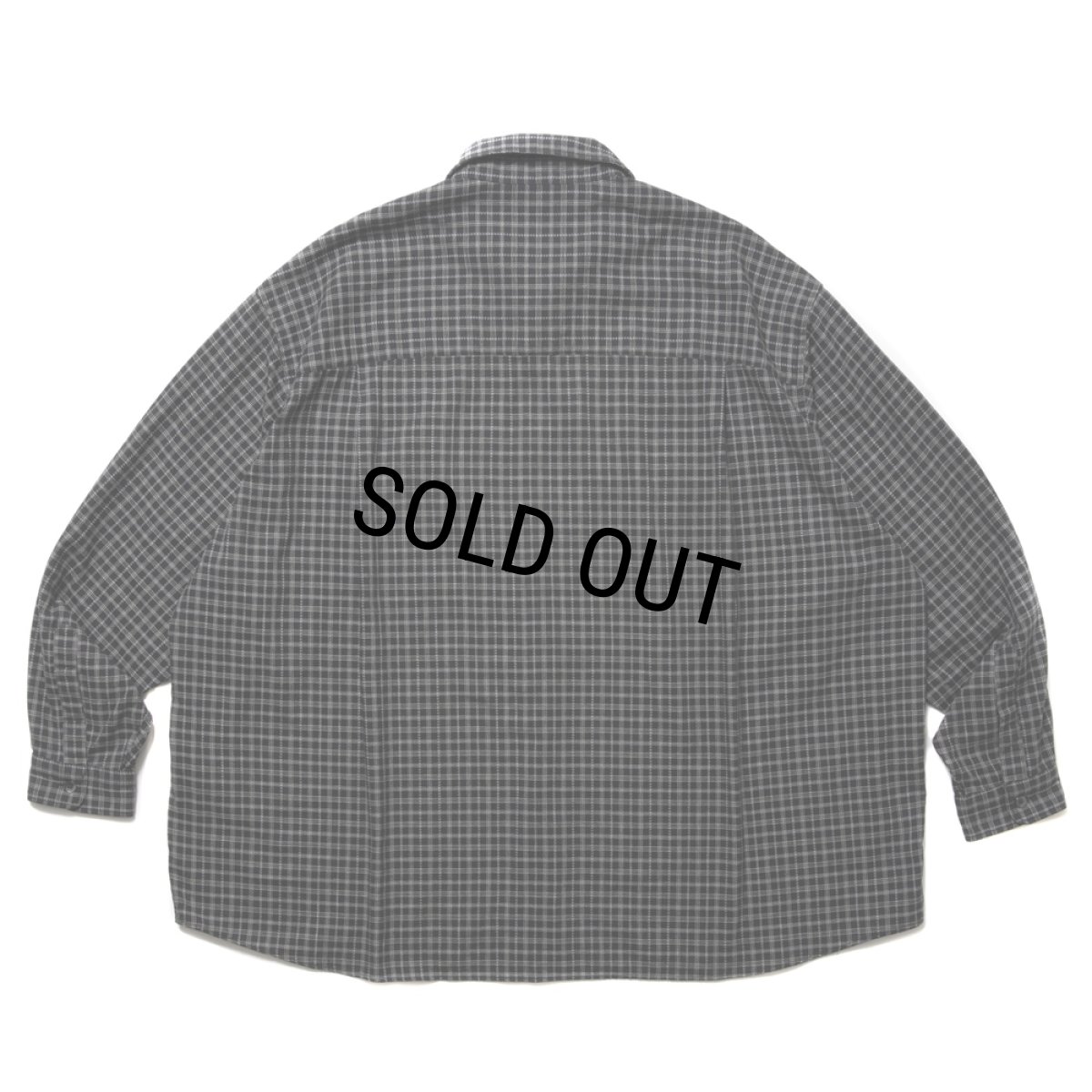 画像2: COOTIE PRODUCTIONS/Amundsen Check Oversized L/S Shirts（Black）［チェックオーバーサイズシャツ-25春夏］ (2)