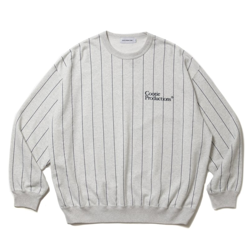 画像1: COOTIE PRODUCTIONS/Allover Print Open End Yarn Sweat Crew（Oatmeal）［ストライプスウェットクルー-25春夏］