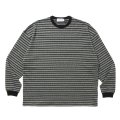 COOTIE PRODUCTIONS/Jacquard Border L/S Tee（Black）［ジャガードボーダー長袖T-25春夏］