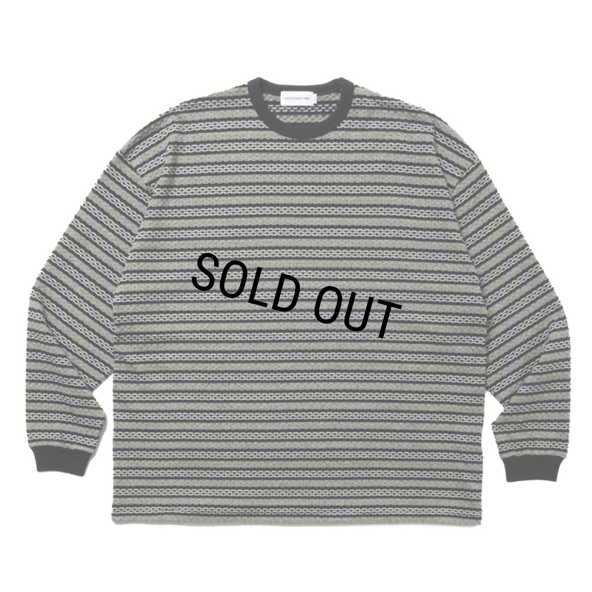 画像1: COOTIE PRODUCTIONS/Jacquard Border L/S Tee（Black）［ジャガードボーダー長袖T-25春夏］ (1)