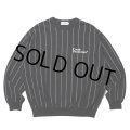 COOTIE PRODUCTIONS/Allover Print Open End Yarn Sweat Crew（Black）［ストライプスウェットクルー-25春夏］