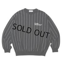 COOTIE PRODUCTIONS/Allover Print Open End Yarn Sweat Crew（Black）［ストライプスウェットクルー-25春夏］