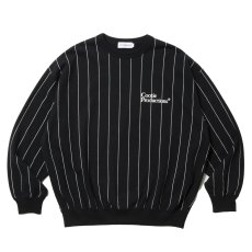 画像1: COOTIE PRODUCTIONS/Allover Print Open End Yarn Sweat Crew（Black）［ストライプスウェットクルー-25春夏］ (1)