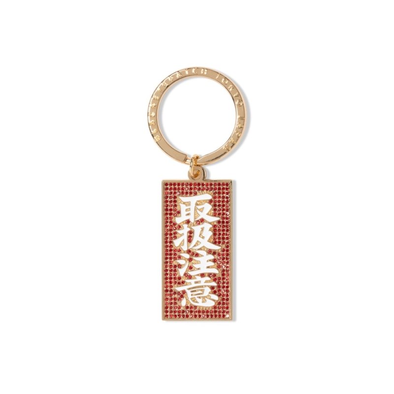 画像1: BlackEyePatch/RHINESTONE HWC PLATE KEYCHAIN（MULTI）