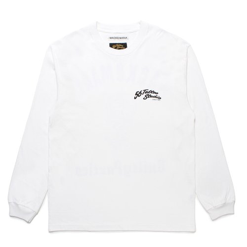 他の写真1: WACKO MARIA/56 TATTOO STUDIO / WASHED HEAVY WEIGHT LONG SLEEVE T-SHIRT（WHITE）［プリント長袖T-25春夏］