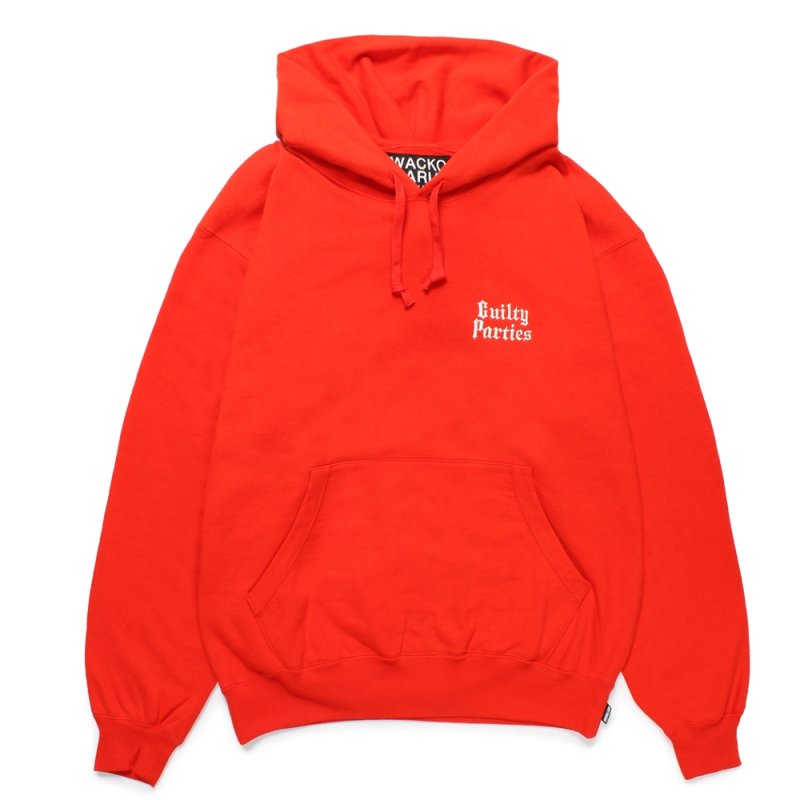 画像1: WACKO MARIA/HEAVY WEIGHT HOODED SWEAT SHIRT（RED）［プルオーバーパーカー-25春夏］