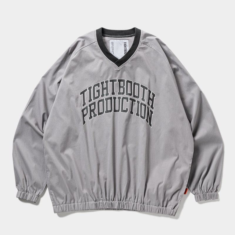 画像1: 【30％OFF】TIGHTBOOTH/COLLEGE WIND SHIRT（Grey）［ウィンドシャツ-25春夏］