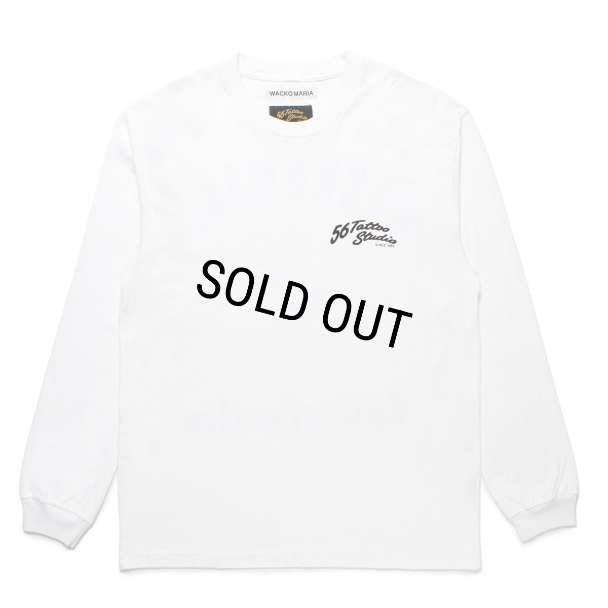 画像2: WACKO MARIA/56 TATTOO STUDIO / WASHED HEAVY WEIGHT LONG SLEEVE T-SHIRT（WHITE）［プリント長袖T-25春夏］ (2)