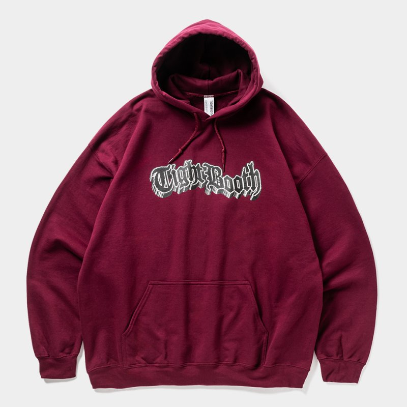 画像1: TIGHTBOOTH/3D LOGO HOODED SWEAT SHIRT（Burgundy）［プルオーバーパーカー-25春夏］