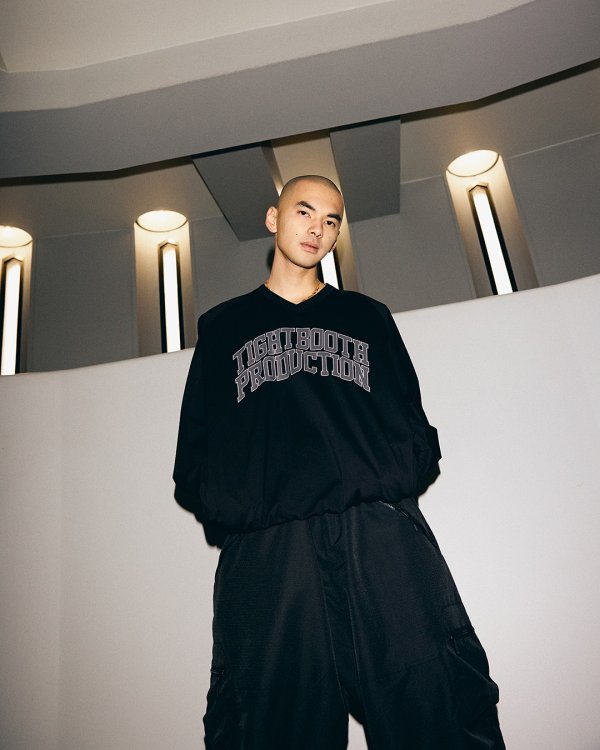 画像4: TIGHTBOOTH/COLLEGE WIND SHIRT（Black）［ウィンドシャツ-25春夏］