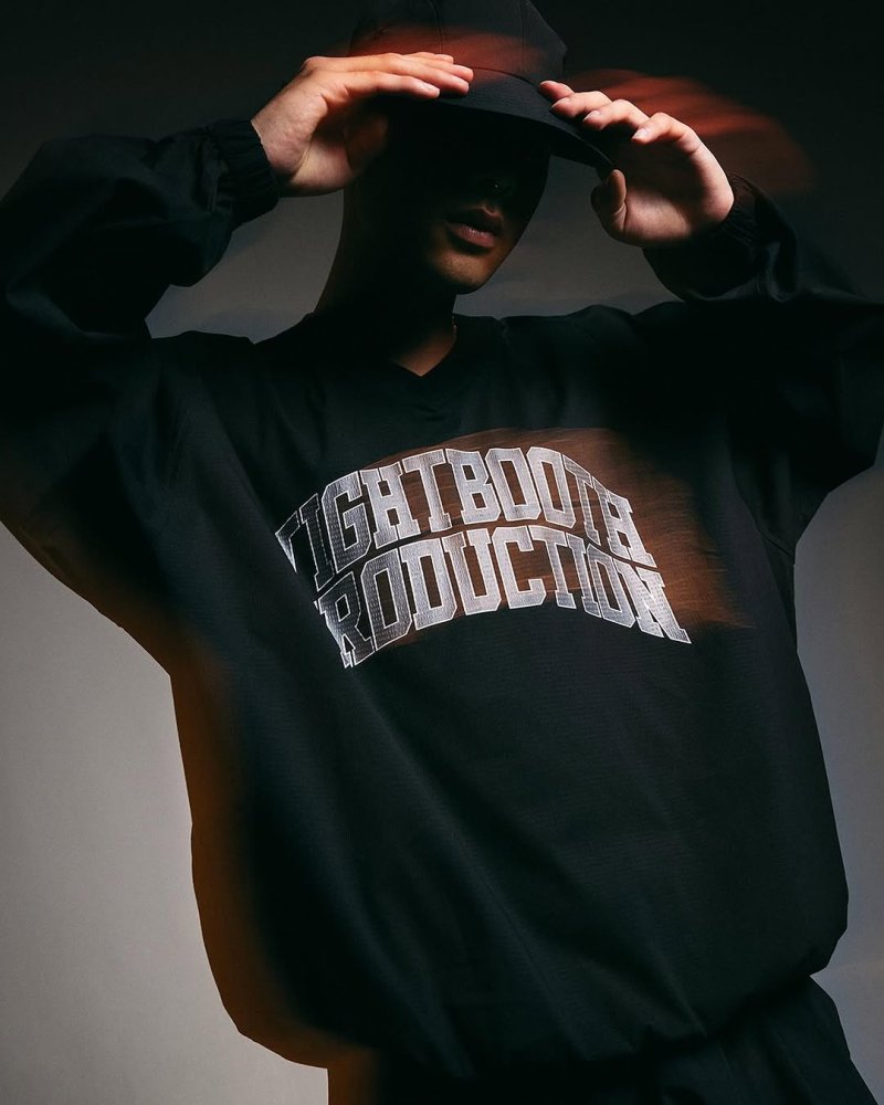 画像3: 【30％OFF】TIGHTBOOTH/COLLEGE WIND SHIRT（Black）［ウィンドシャツ-25春夏］