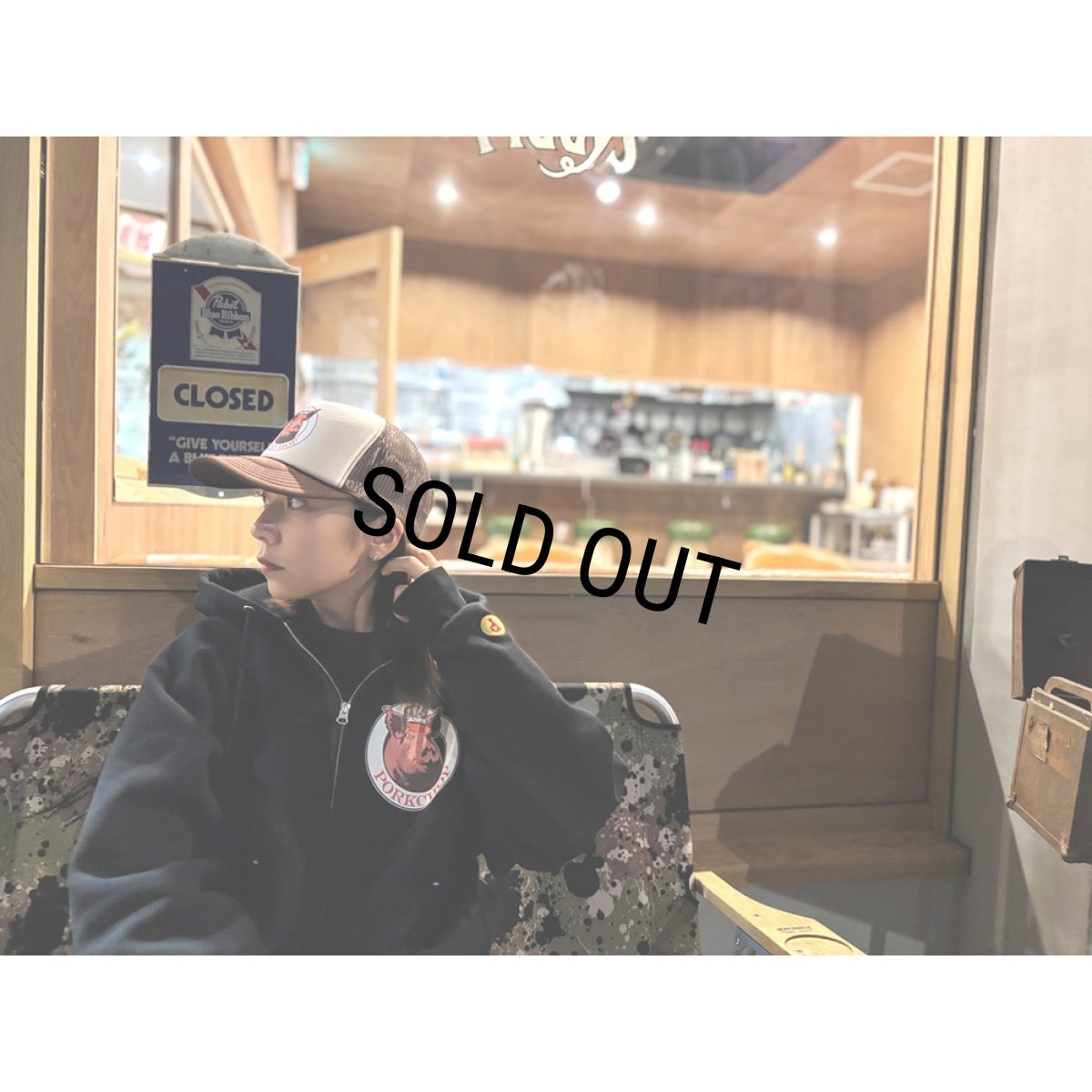 画像7: PORKCHOP/C PORK ZIP UP HOODIE（BLACK）［ジップアップフーディー-25春夏］ (7)