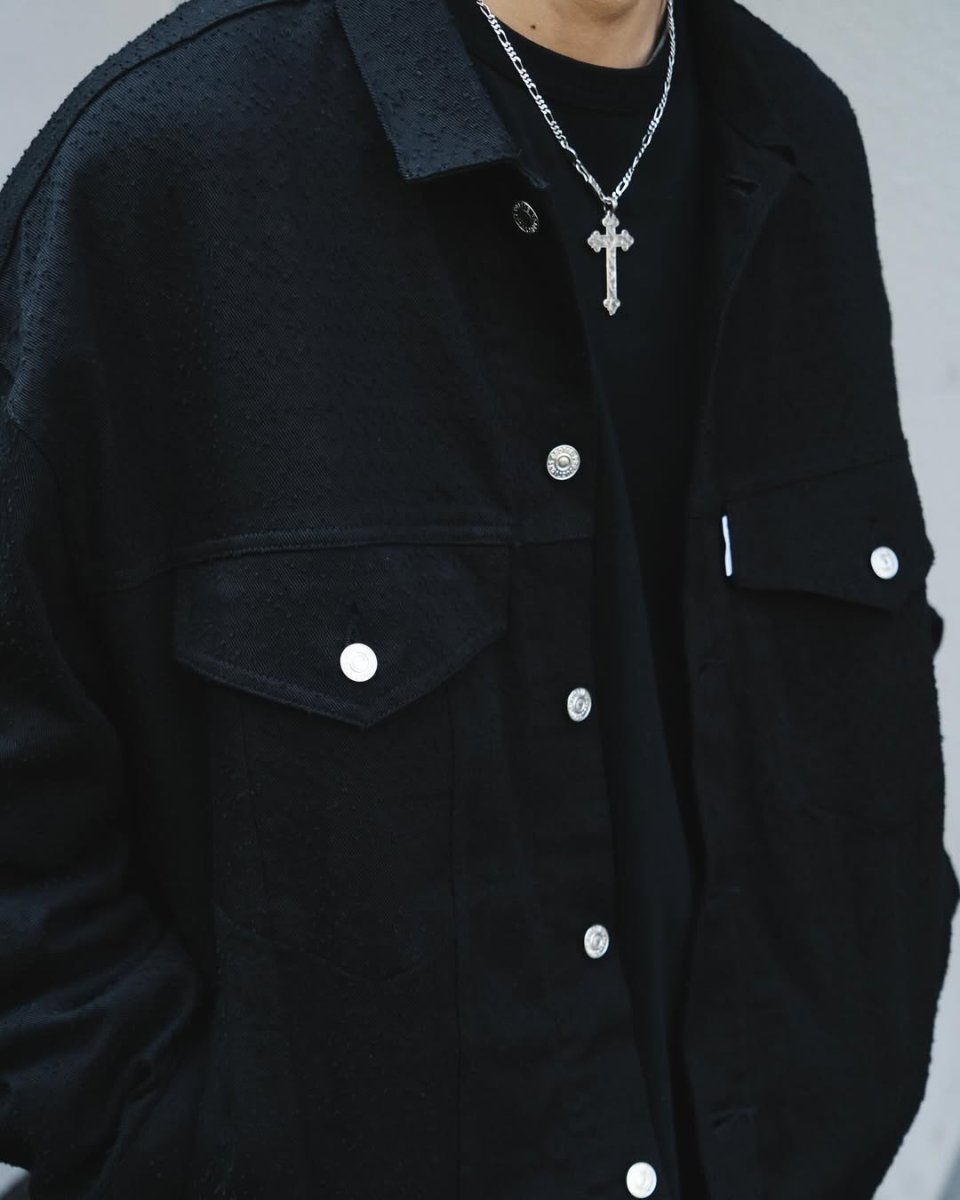 画像4: COOTIE PRODUCTIONS/Needle Punch Twill 3rd Type Jacket（Black）［ニードルパンチツイルサードタイプJKT-25春夏］ (4)