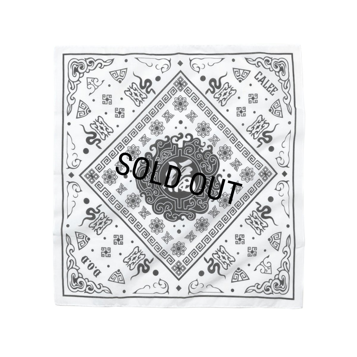 画像1: CALEE/MEXICAN TASTE JAPANESE FUKU BANDANNA（WHITE）［バンダナ-25春夏］ (1)