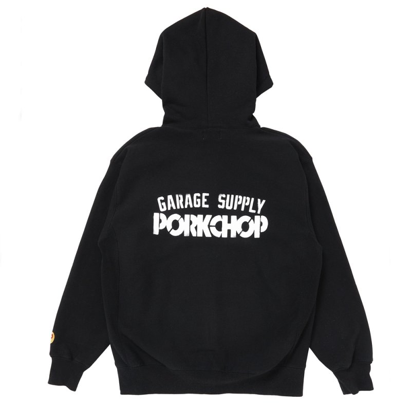 画像2: PORKCHOP/C PORK ZIP UP HOODIE（BLACK）［ジップアップフーディー-25春夏］
