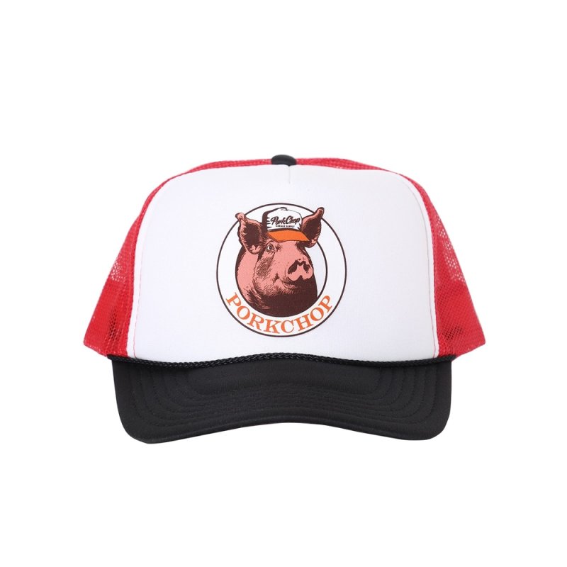 画像1: PORKCHOP/C PORK MESH CAP（RED）［メッシュキャップ-25春夏］