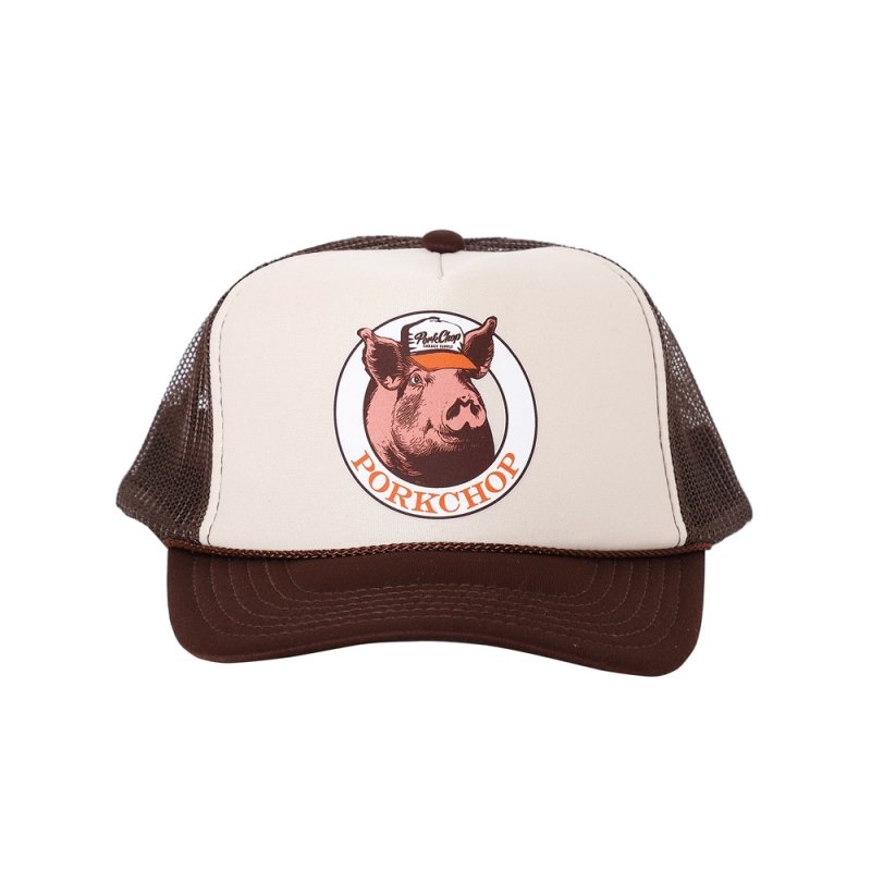 画像1: PORKCHOP/C PORK MESH CAP（BROWN）［メッシュキャップ-25春夏］