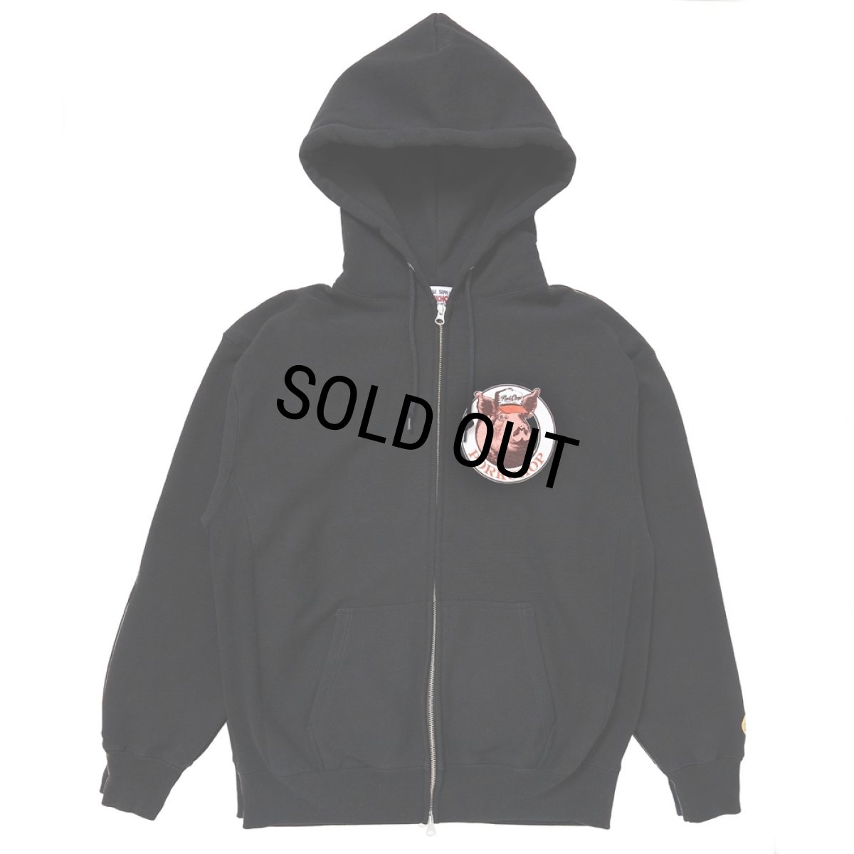 画像1: PORKCHOP/C PORK ZIP UP HOODIE（BLACK）［ジップアップフーディー-25春夏］ (1)
