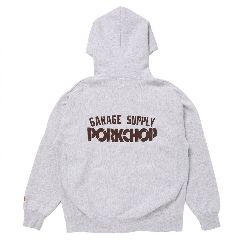 画像2: PORKCHOP/C PORK ZIP UP HOODIE（ASH）［ジップアップフーディー-25春夏］