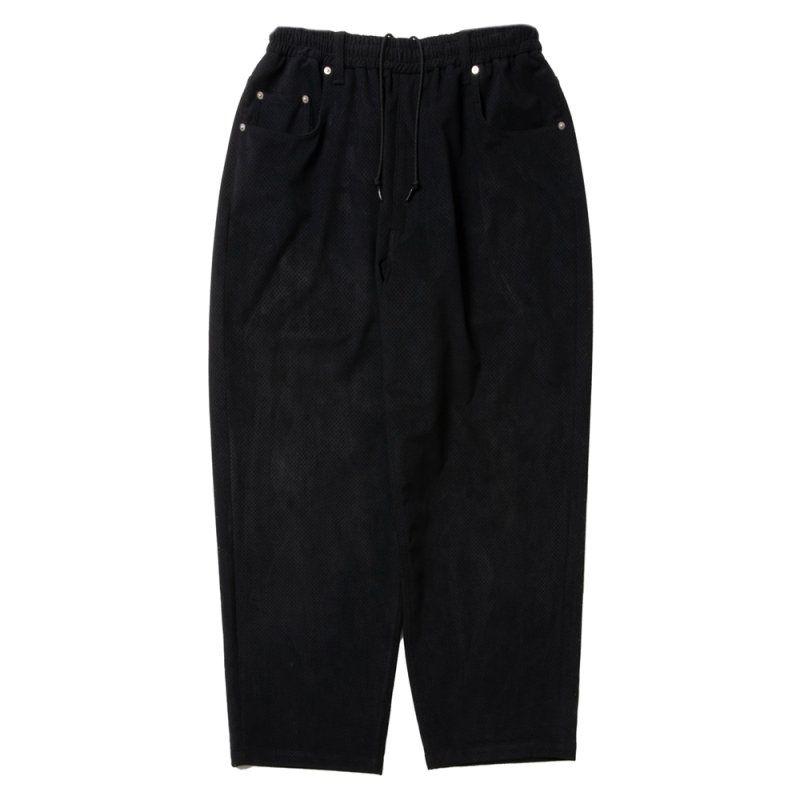 画像1: COOTIE PRODUCTIONS/Punching Faux Suede 5 Pocket Wide Easy Pants（Black）［パンチングビーガンスウェードワイドイージーパンツ-25春夏］