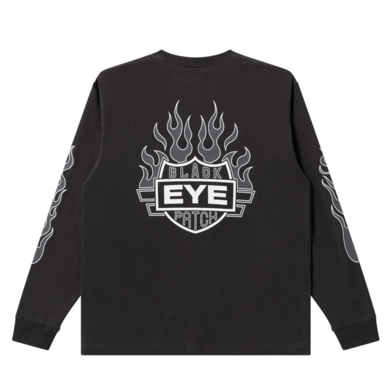 画像2: BlackEyePatch/FLAME RIDER LOGO L/S TEE(CHARCOAL)