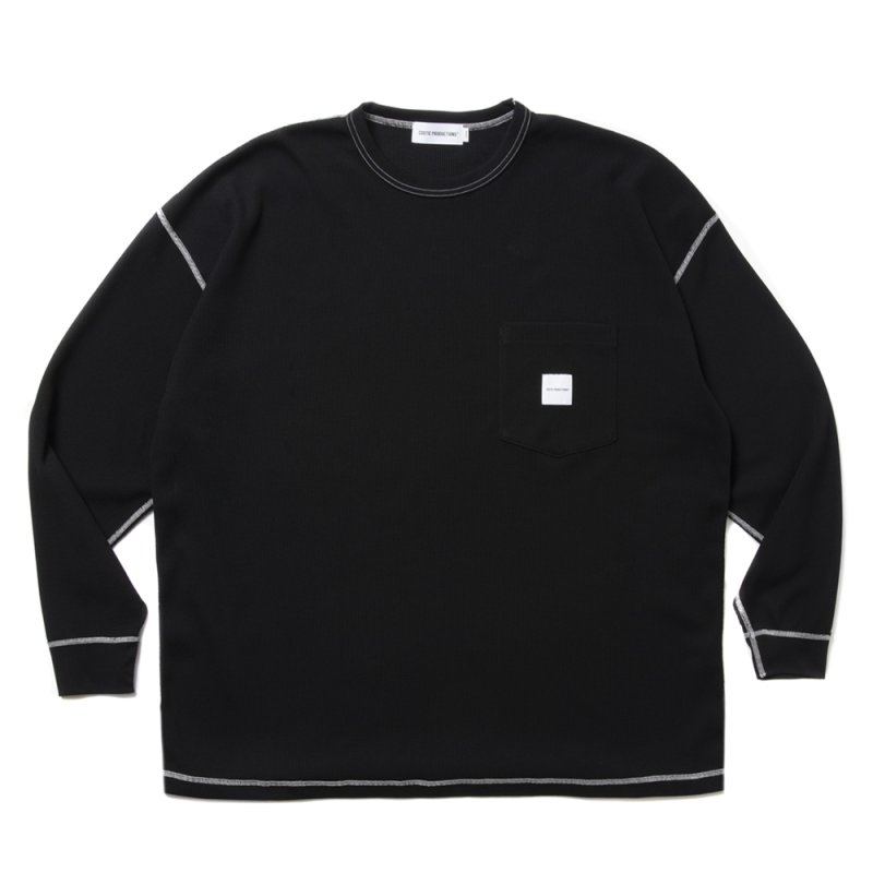 画像1: COOTIE PRODUCTIONS/T/C Waffle Error Fit L/S Tee（Black/White）［ワッフルエラーフィット長袖ポケT-25春夏］