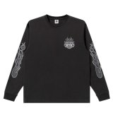 BlackEyePatch/FLAME RIDER LOGO L/S TEE（CHARCOAL）