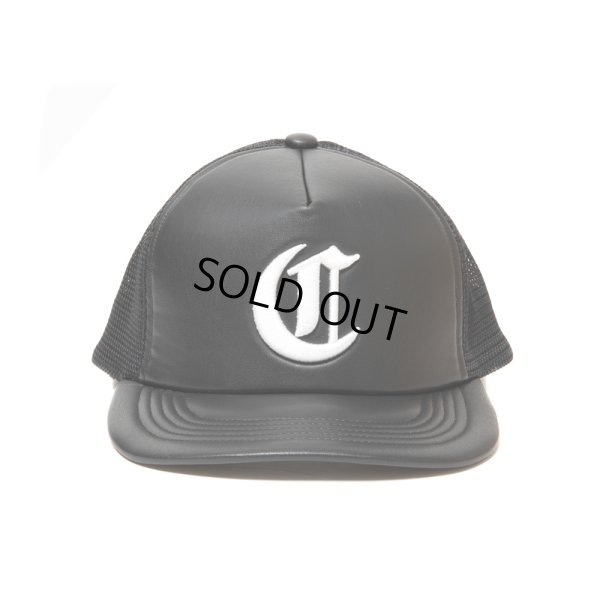 画像1: COOTIE PRODUCTIONS/Faux Leather 5 Panel Mesh Cap（Black/White）［ビーガンレザーメッシュキャップ-25春夏］