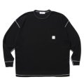COOTIE PRODUCTIONS/T/C Waffle Error Fit L/S Tee（Black/White）［ワッフルエラーフィット長袖ポケT-25春夏］