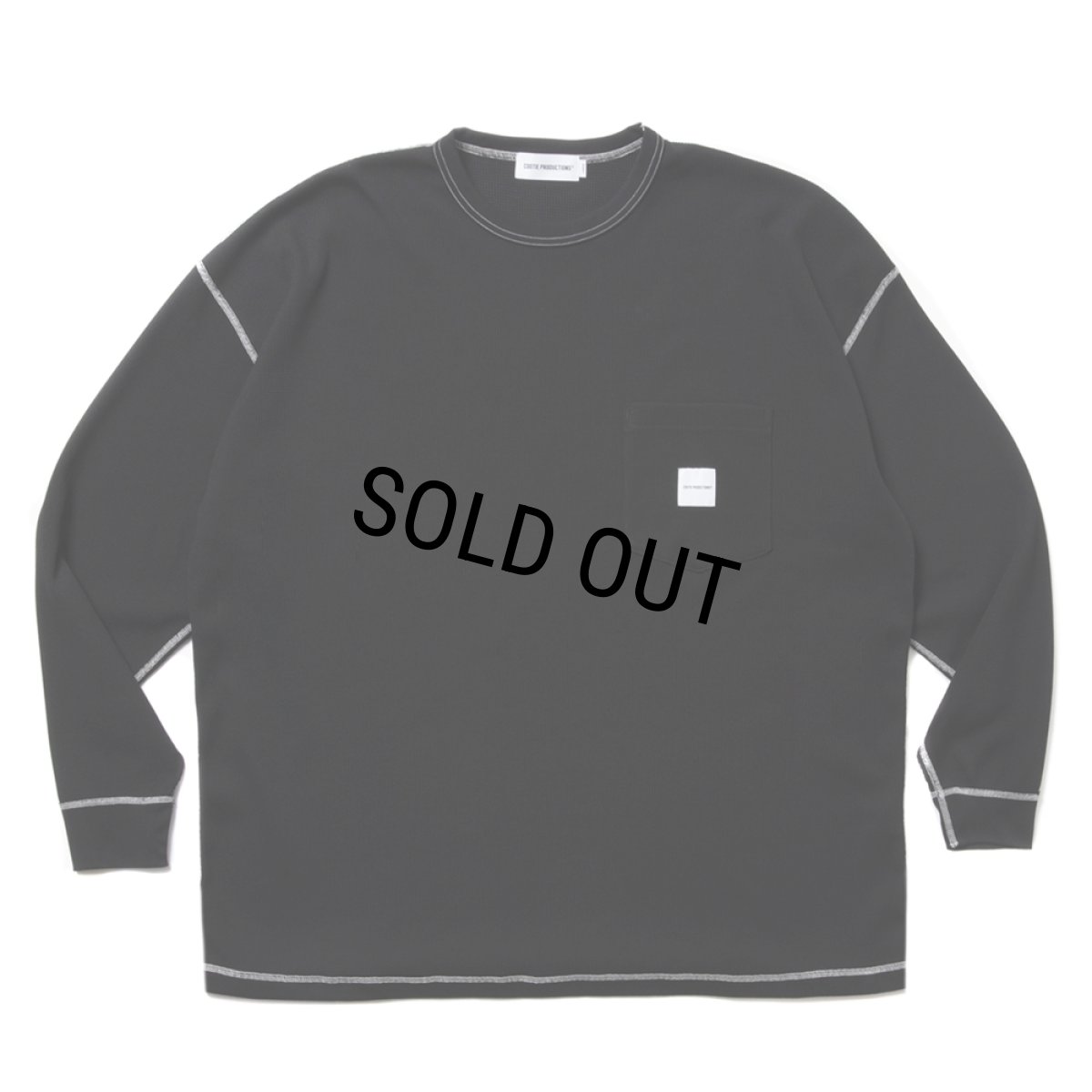 画像1: COOTIE PRODUCTIONS/T/C Waffle Error Fit L/S Tee（Black/White）［ワッフルエラーフィット長袖ポケT-25春夏］ (1)
