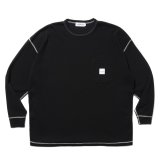 COOTIE PRODUCTIONS/T/C Waffle Error Fit L/S Tee（Black/White）［ワッフルエラーフィット長袖ポケT-25春夏］