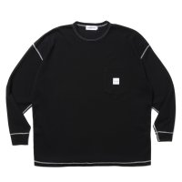 COOTIE PRODUCTIONS/T/C Waffle Error Fit L/S Tee（Black/White）［ワッフルエラーフィット長袖ポケT-25春夏］