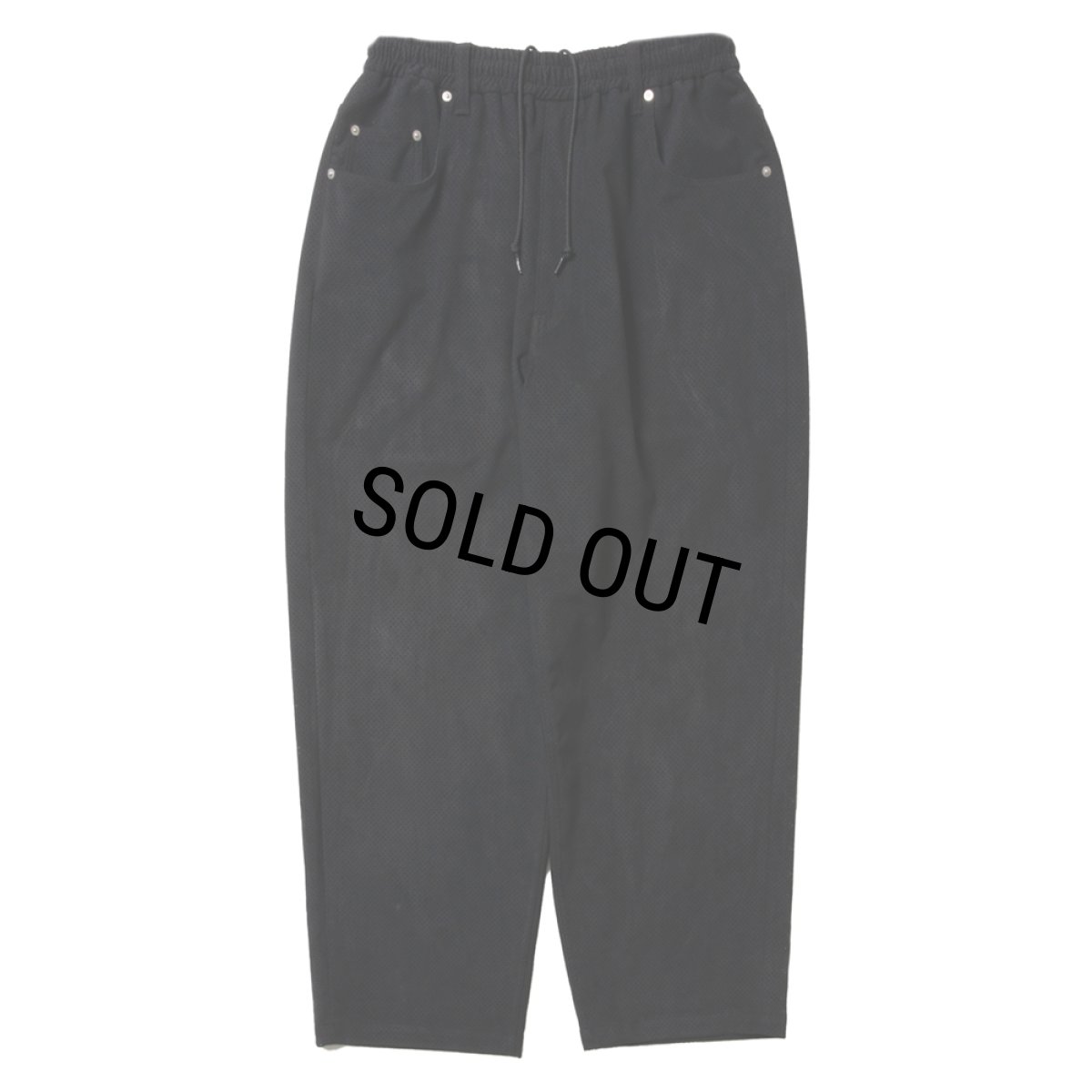 画像1: COOTIE PRODUCTIONS/Punching Faux Suede 5 Pocket Wide Easy Pants（Black）［パンチングビーガンスウェードワイドイージーパンツ-25春夏］ (1)