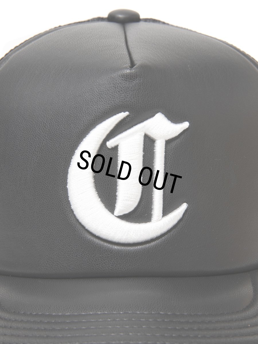 画像4: COOTIE PRODUCTIONS/Faux Leather 5 Panel Mesh Cap（Black/White）［ビーガンレザーメッシュキャップ-25春夏］ (4)