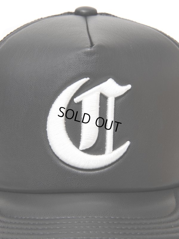 画像4: COOTIE PRODUCTIONS/Faux Leather 5 Panel Mesh Cap（Black/White）［ビーガンレザーメッシュキャップ-25春夏］
