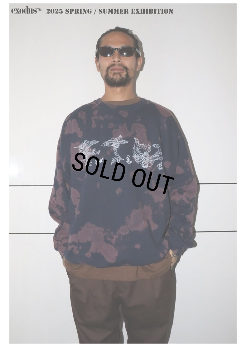 画像5: 【30％OFF】exodus/F.T.W TIE DYE SWEAT SHIRT（NAVY）［タイダイクルーネックスウェット-25春夏］ (5)