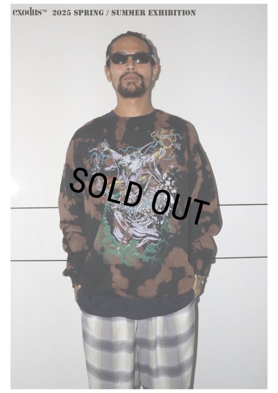 30％OFF】exodus brand/WIZARD TIE DYE SWEAT SHIRT（BLACK