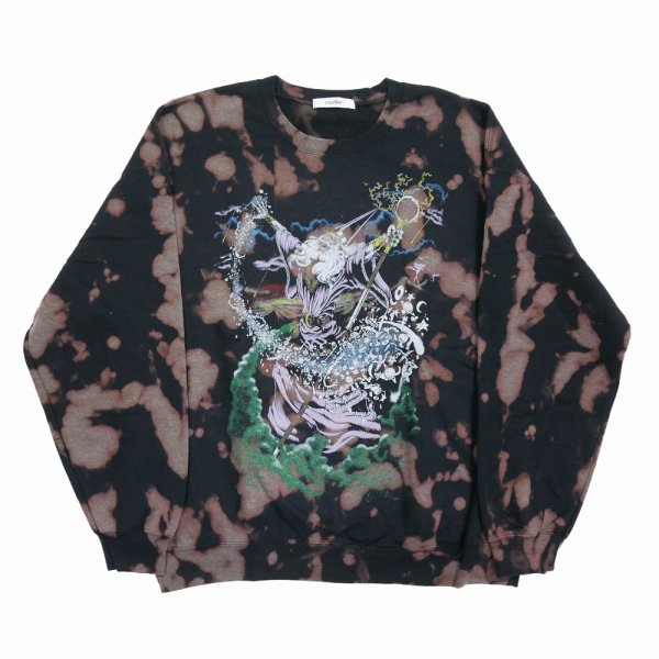 画像1: exodus/WIZARD TIE DYE SWEAT SHIRT（BLACK）［タイダイクルーネックスウェット-25春夏］