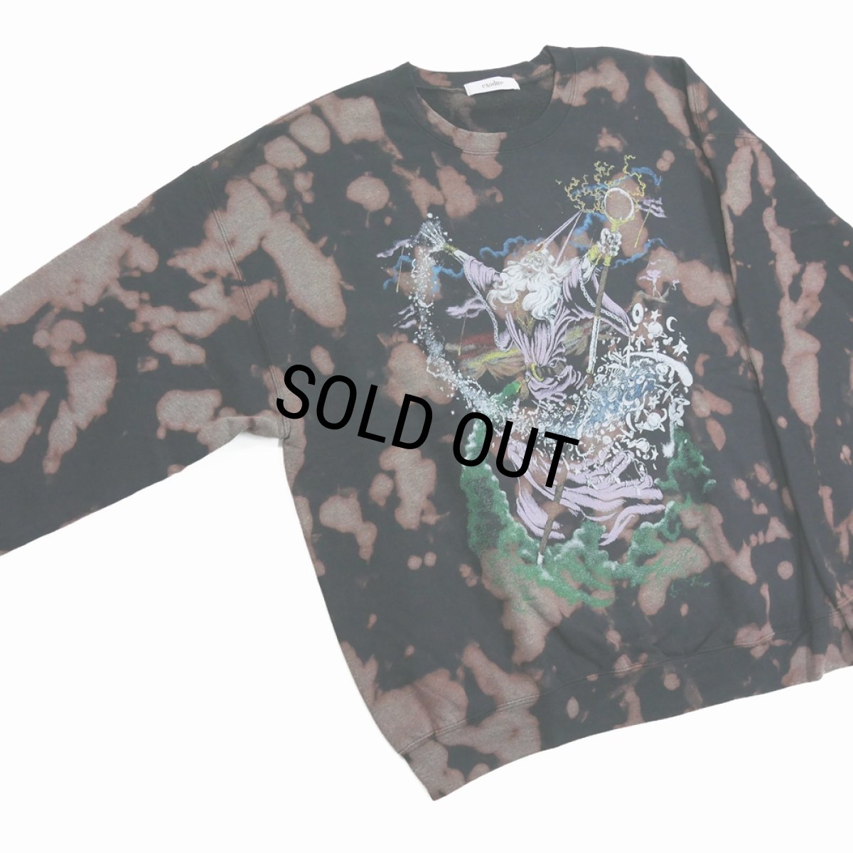画像3: 【30％OFF】exodus/WIZARD TIE DYE SWEAT SHIRT（BLACK）［タイダイクルーネックスウェット-25春夏］ (3)