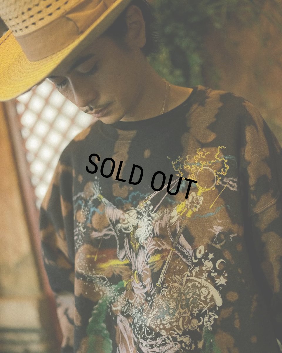 画像6: 【30％OFF】exodus/WIZARD TIE DYE SWEAT SHIRT（BLACK）［タイダイクルーネックスウェット-25春夏］ (6)