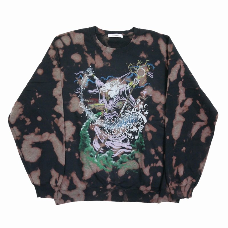 画像1: 【30％OFF】exodus/WIZARD TIE DYE SWEAT SHIRT（BLACK）［タイダイクルーネックスウェット-25春夏］