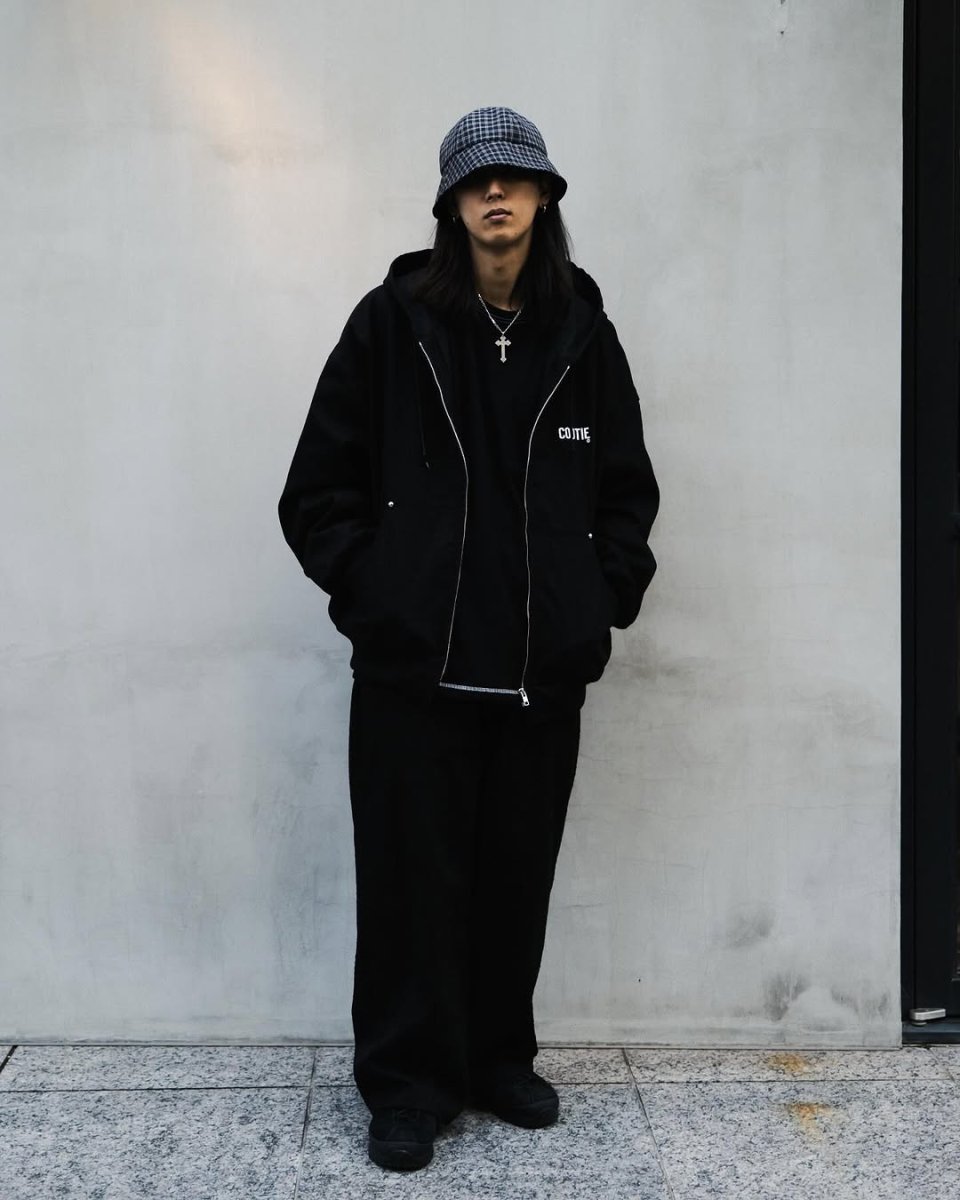 画像7: COOTIE PRODUCTIONS/Abyss Dyed Duck Hooded Work Jacket（Black）［フーデッドワークJKT-25春夏］ (7)