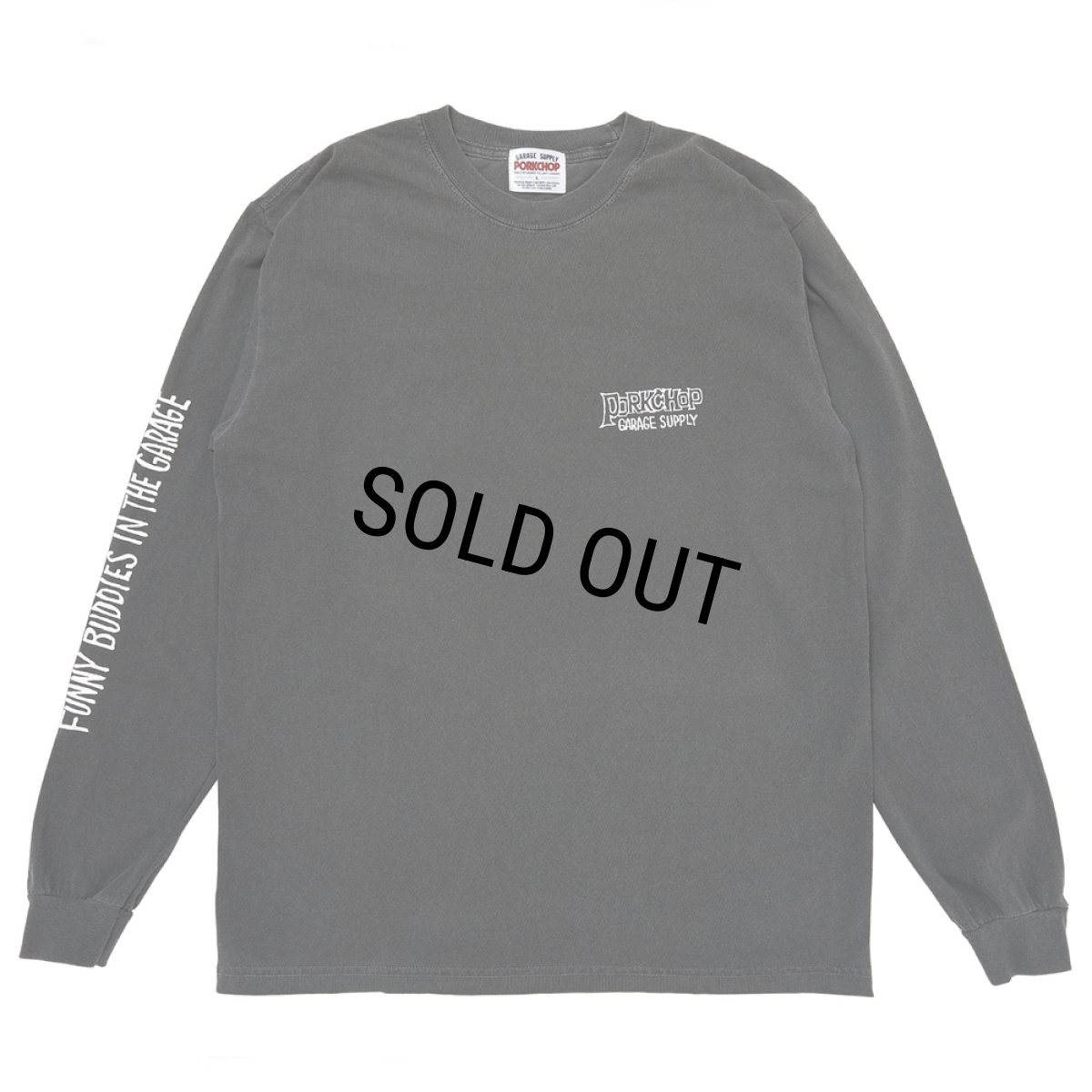 画像2: PORKCHOP/MAD SPRAY L/S TEE（ASH BLACK）［プリント長袖T-25春夏］ (2)