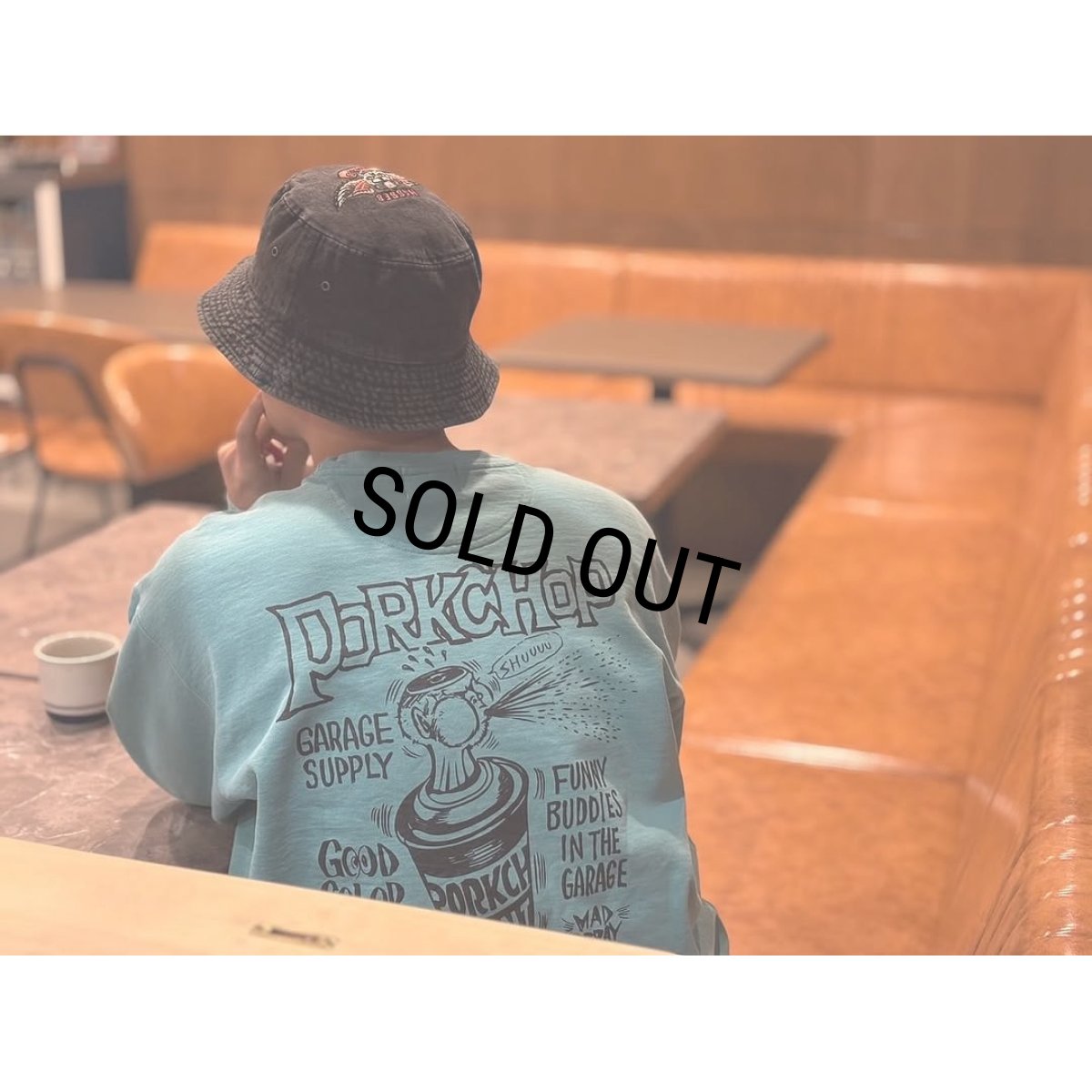 画像6: PORKCHOP/MAD SPRAY SWEAT（MINT GREEN）［クルーネックスウェット-25春夏］ (6)