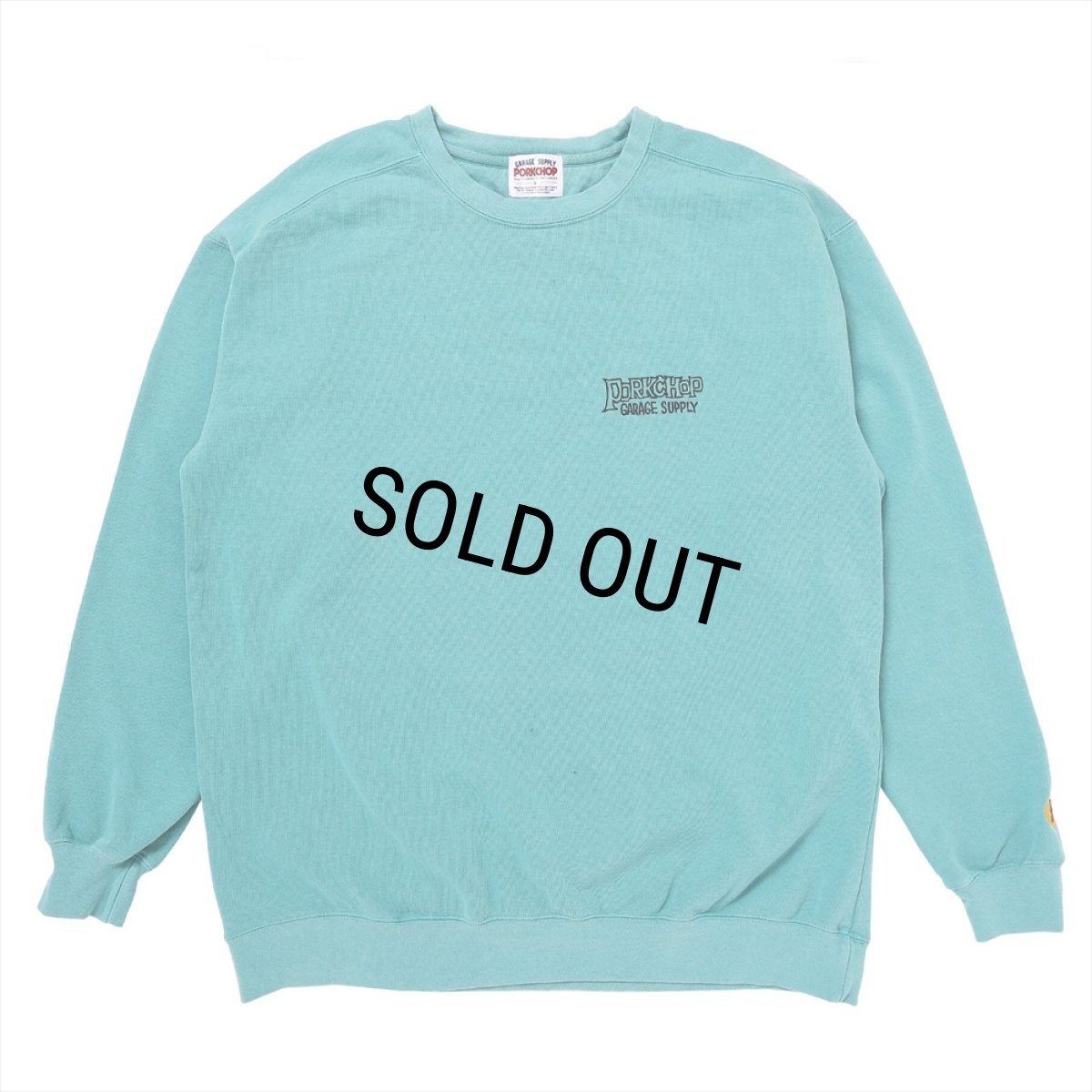 画像2: PORKCHOP/MAD SPRAY SWEAT（MINT GREEN）［クルーネックスウェット-25春夏］ (2)